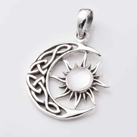 Silver Moon and Sun Pendant