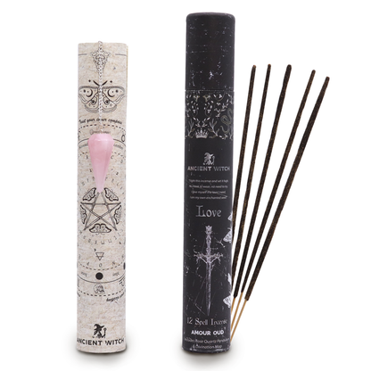 Incense sticks with Obsidian Rose Quart Pendulum - Love