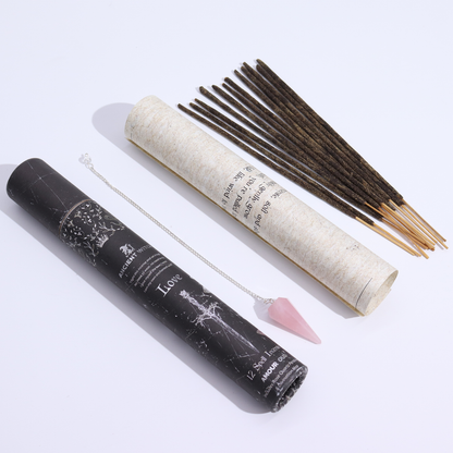 Incense sticks with Rose Quartz Pendulum - Love