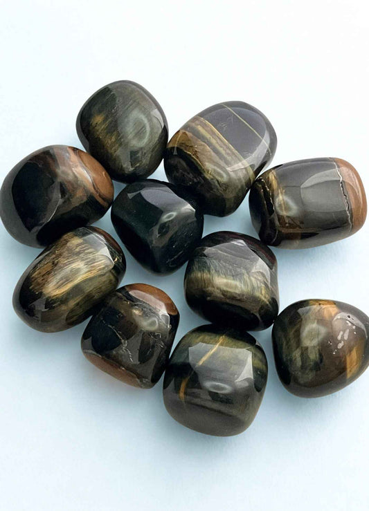 Gold and Blue Tiger Eye Tumblestone 20-25mm