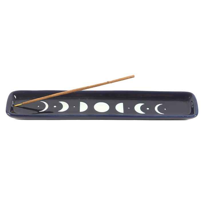 Blue Ceramic Moon Phase Incense Holder