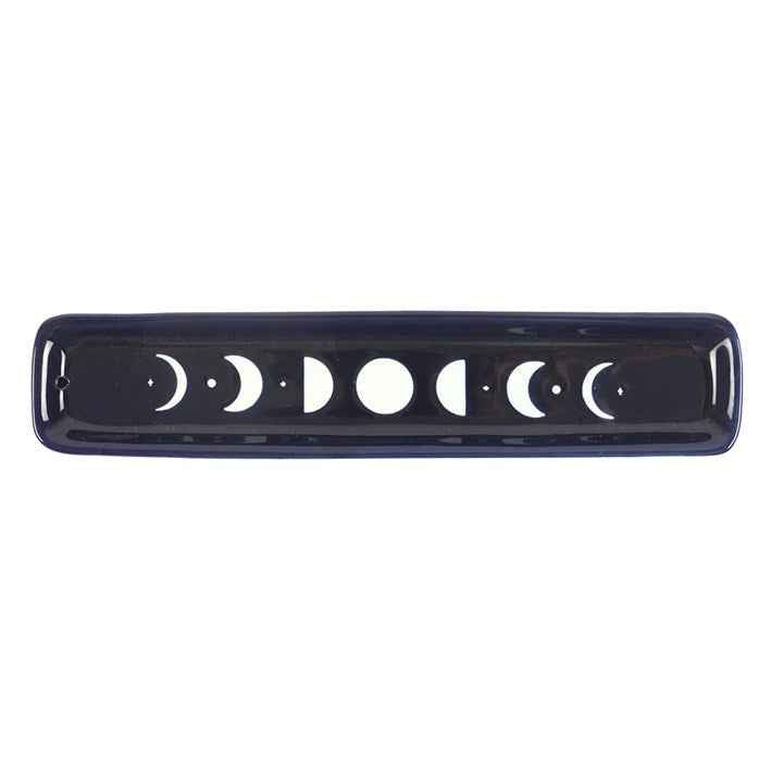 Blue Ceramic Moon Phase Incense Holder