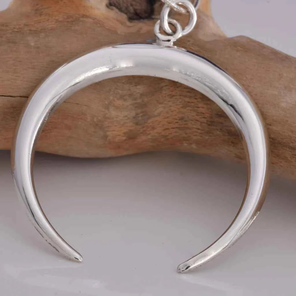 Silver Crescent Horn Pendant