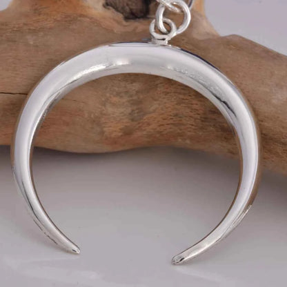 Silver Crescent Horn Pendant
