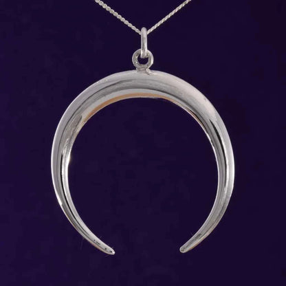 Silver Crescent Horn Pendant