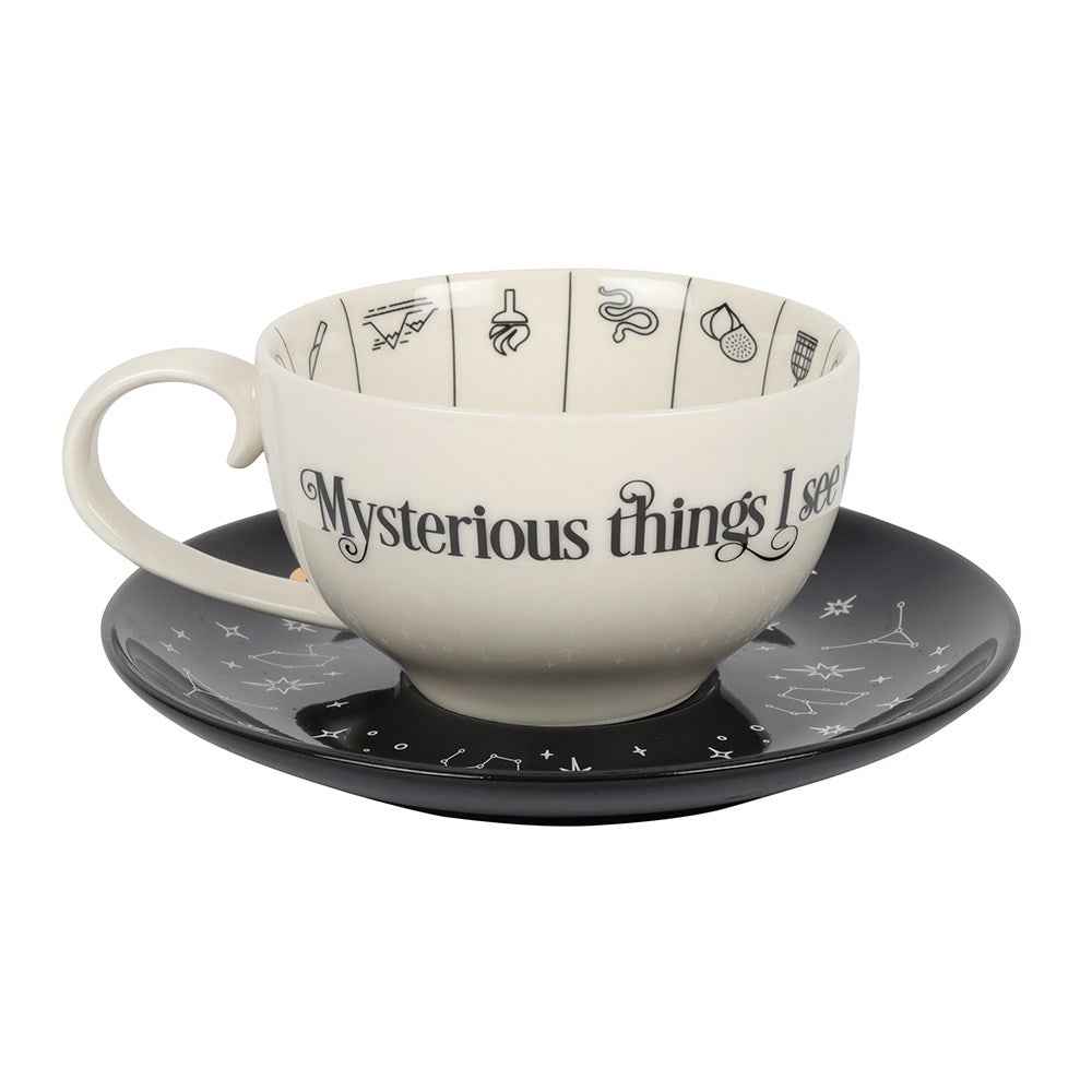 Fortune Telling Ceramic Teacup and Saucer