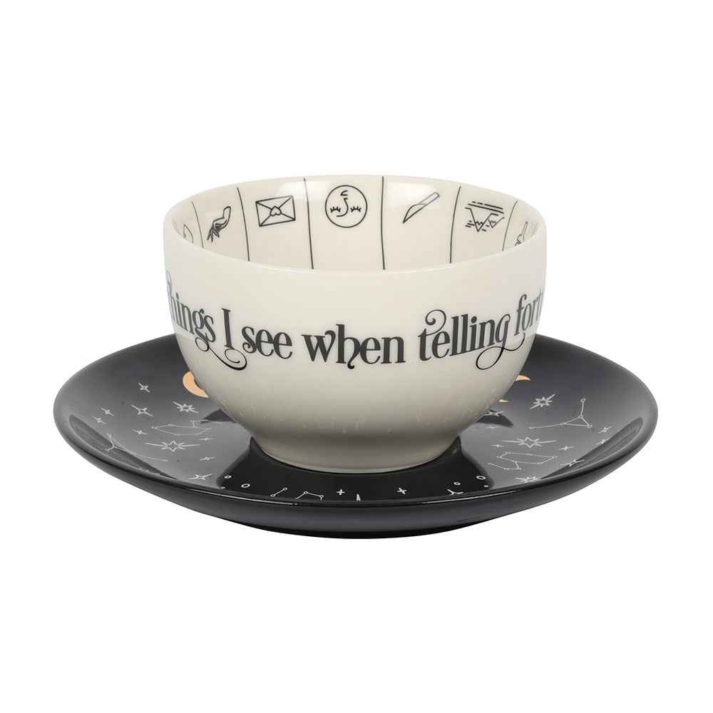 Fortune Telling Ceramic Teacup and Saucer