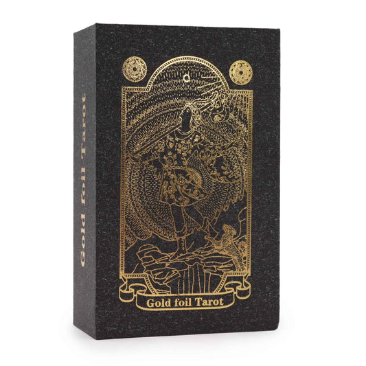 Black and Gold Foil Tarot Deck with Guidebook