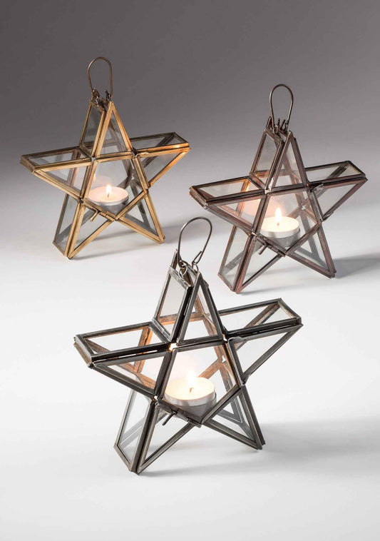 Standing Star Lantern - Silver