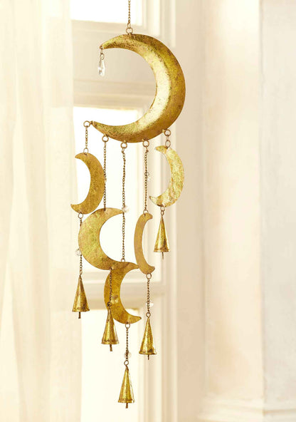 Gold Foiled Moons Windchime
