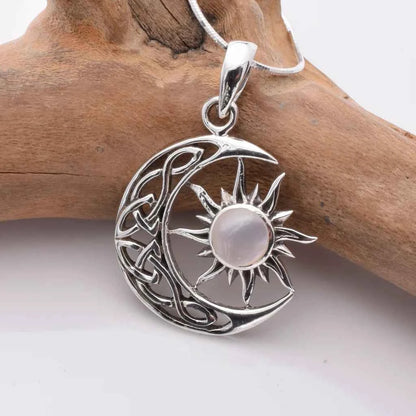 Silver Moon and Sun Pendant