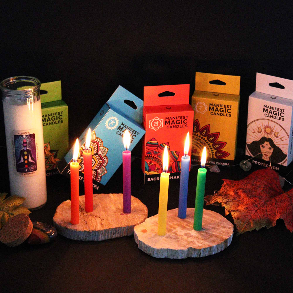 Manifest Magic Spell Candles - Pack of 12 - 10 Different Colours