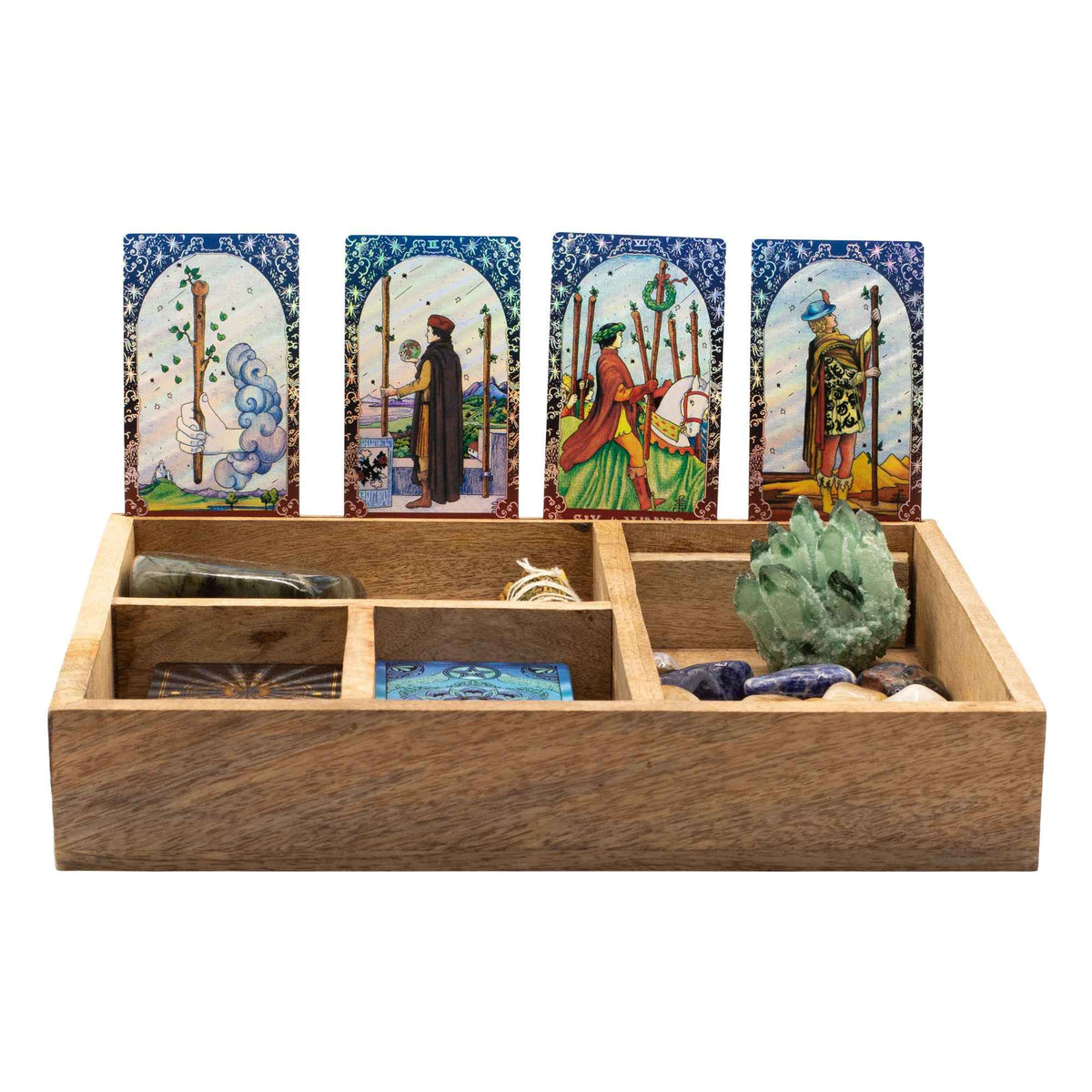 Four Section Tarot Card Box with Card Holder