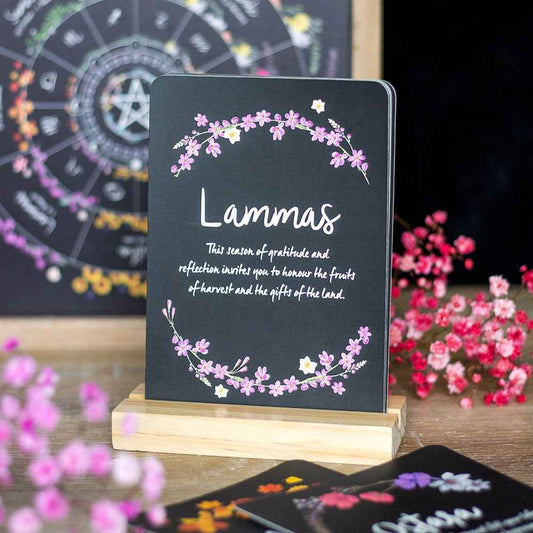 Wheel of the Year Altar Cards with Stand