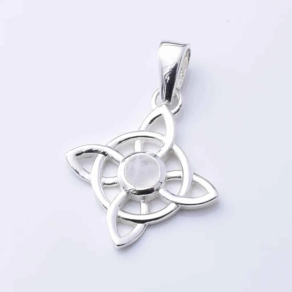 Silver Witches Knot Pendant with Moonstone Cabochon