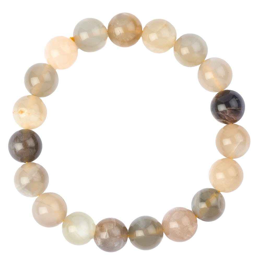 Grey Moonstone Bead Bracelet